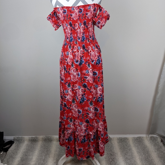 Hot Kiss Off The Shoulder high low maxi dress L - Picture 4 of 5